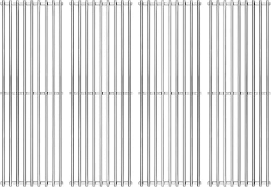GGC Stainless Steel Grill Grates for Chargriller 3001, 5050, 3008, 3030, 4000, 5252, 19 3/4" Grill Grates Replacement for King Griller 3008, 5252 and Others, 4 PCS Cooking Grid Grates for Chargriller