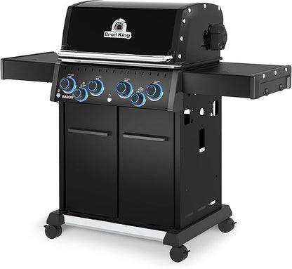 Broil King 674117 Baron 420 Pro Shadow 4-Burner Pellet Ready Natural Gas Grill in Black