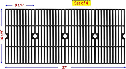 DC147 Cast Iron Cooking Grates for Kenmore PG-40611SOL 146.23678310 146.16132110 146.16153110 for Charbroil 463230512 463230112, Grill Replacement Parts for Dyna glo DGF493BNP DGF493PNP