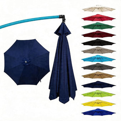 11FT Cantilever Patio Umbrella Replacement Canopy, 8 Ribs 64"-66", Upgraded 600D 220GSM Heavy-Duty Fabric, Waterproof & UV Resistant (Canopy Only)