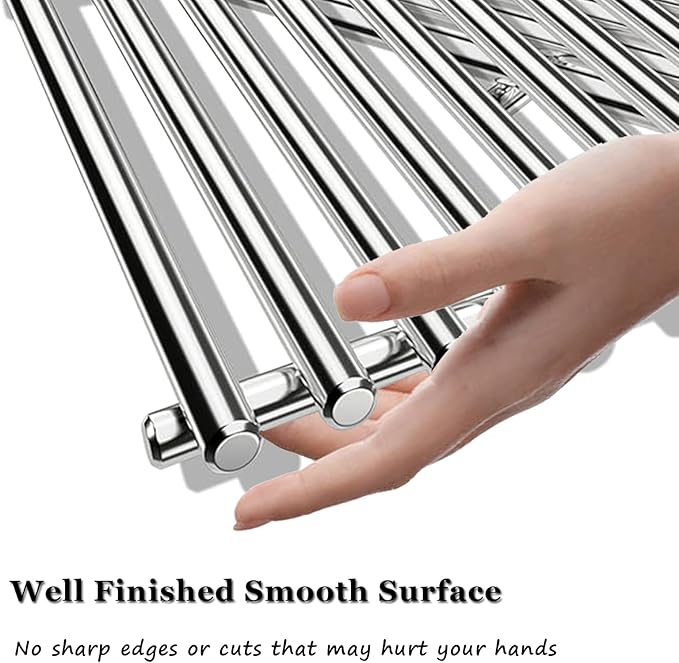 Orgneas 17 Inch Grill Grates for Home Depot Nexgrill 720-0830H, 720-0830D, 720-0783E, 720-0783C, Stainless Steel Cooking Grate Replacement Parts for Uniflame, Kenmore, Nexgrill 4&5-Burner Gas Grills