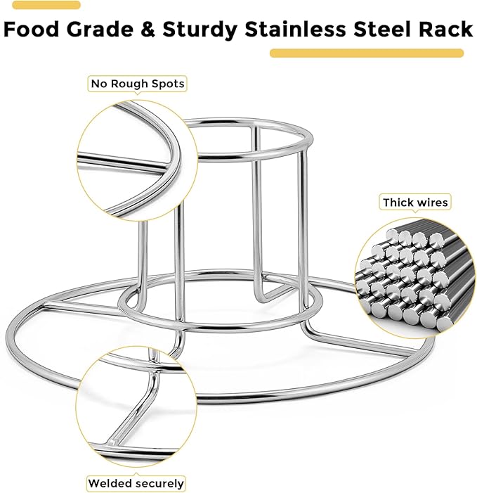 E-far Beer Can Chicken Holder for Grill Smoker Oven, Vertical Stainless Steel Beer Butt Chicken Stand for Whole Chicken Roaster, Food Grade & Non-Toxic Rack for Tender and Juicy Chicken