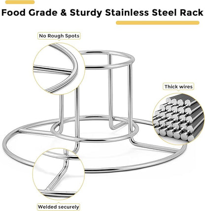 E-far Beer Can Chicken Holder for Grill Smoker Oven, Vertical Stainless Steel Beer Butt Chicken Stand for Whole Chicken Roaster, Food Grade & Non-Toxic Rack for Tender and Juicy Chicken