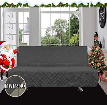 Easy-Going Reversible Couch Cover, Large Futon Sofa, Darkgray/Beige | Machine Washable Slipcover For Dogs, Water Resistant Furniture Mat For Living Room, Non-Slip Sofa Cover, Pet Friendly