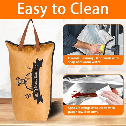 NiceGo BBQ Meat Blanket, Insulated Brisket Resting Bag for Turkey, Pork Shoulder & Beef, 15x21x7 Inch, 5-Layer Insulation, Washable Oxford Cloth (Bag)