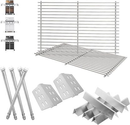 Grill Replacement for Weber Genesis Parts for Weber Genesis E330 Grill Parts 300 SER (w/ Front Control Knobs),for Weber Flavorizer Bars 62783, Grill Grate 7524 & Heat Deflector 7622, Burner Tube 62752