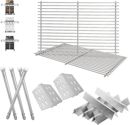 Grill Replacement for Weber Genesis Parts for Weber Genesis E330 Grill Parts 300 SER (w/ Front Control Knobs),for Weber Flavorizer Bars 62783, Grill Grate 7524 & Heat Deflector 7622, Burner Tube 62752