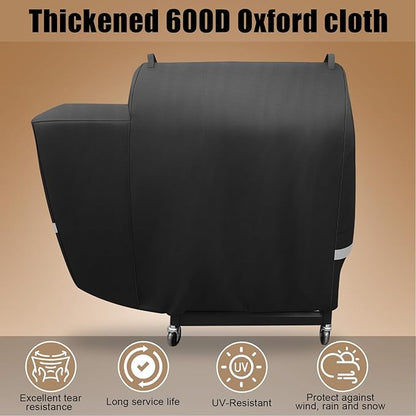 Grill Cover for Rec Tec RT-590, Recteq Deck Boss 590/800 Wood Pellet Grill - Heavy Duty Waterproof Fade Resistant Outdoor Smoker Cover with Elastic Drawstring for Rectec RT-590 Grill Accessories