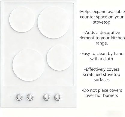 Ritadeshop Burner Covers for Electric Stove (White, Round 8/10'')