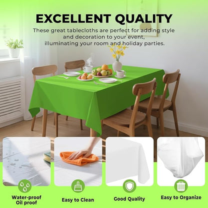 54 Inch X 300 Feet Plastic Table Cover Roll Premium Disposable Plastic Tablecloth for All Type/Shape Tables | Picnic, Party, Banquet, Birthdays, Weddings (Lime Green, 54 Inch X 300 Feet)