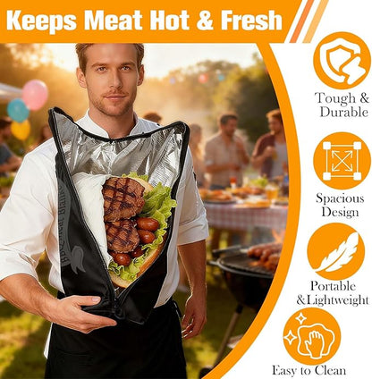 ONFAON BBQ Blanket for Resting Meat - Reusable Smoker Grilling Meat Insulated Resting Bag, Funny BBQ Gift for Dad, Husband, Men on Father’s Day, Birthday & Christmas