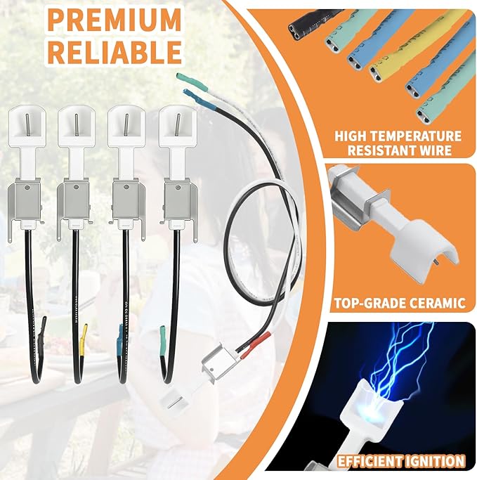 1836-13 7629 7628 Genesis Igniter Kit for Weber Genesis Grill Parts Genesis 300 SER E330 S320 E310 S310 S330 w/ Front Control, 4-Outlet Ignitor Module Replacement for Weber Starter 88826 66836 Button