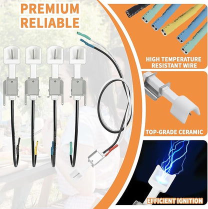 1836-13 7629 7628 Genesis Igniter Kit for Weber Genesis Grill Parts Genesis 300 SER E330 S320 E310 S310 S330 w/ Front Control, 4-Outlet Ignitor Module Replacement for Weber Starter 88826 66836 Button