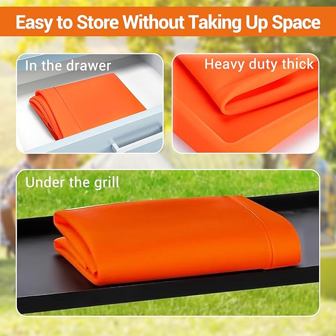 Garvee 36-Inch Heavy-Duty Silicone Grill Cover - Waterproof, Oil-Resistant, Dirt-Proof with 16-Inch Accessory Lid for Outdoor BBQ Protection