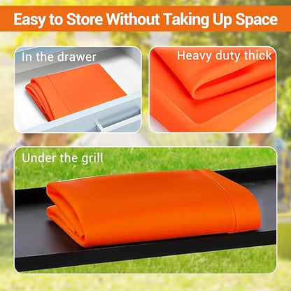 Garvee 36-Inch Heavy-Duty Silicone Grill Cover - Waterproof, Oil-Resistant, Dirt-Proof with 16-Inch Accessory Lid for Outdoor BBQ Protection