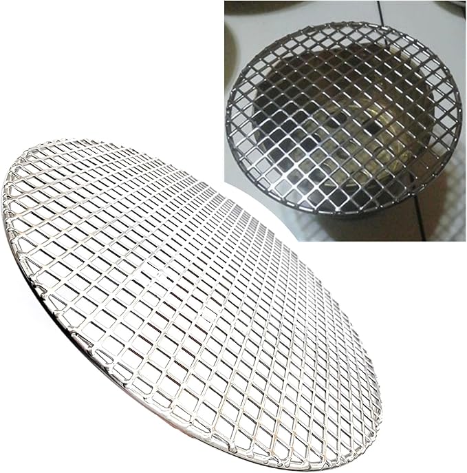 Eagles Round Grill Grates, 26.5cm/10" Heavyweight Cooking Rack Round BBQ Mesh 304 Stainless Steel Barbecue Grilling Grate Cross Wire Steaming Cooling Barbecue Rack/Carbon Baking Net/Grill/Pan Grate