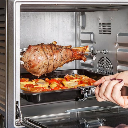 Frcolor Stainless Steel Air Fryer Fork Universal Roast Chicken Fork Fish Grilling Rotisserie Meat Air Fryer Accessories for Bbq Home Kitchen Outdoor 9.8inx1.9in