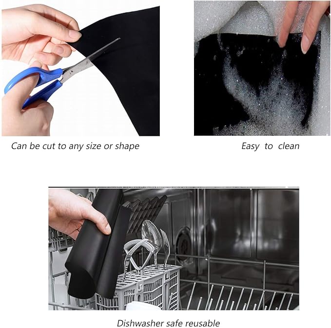 BBQ Grill Mat, Non-Stick Grill Cooking Mat Teflon Reusable Barbecue Baking Mats, Heavy Duty,Easy to Clean - Works on Electric Grill Gas Charcoal BBQ (6X(33X40) cm)