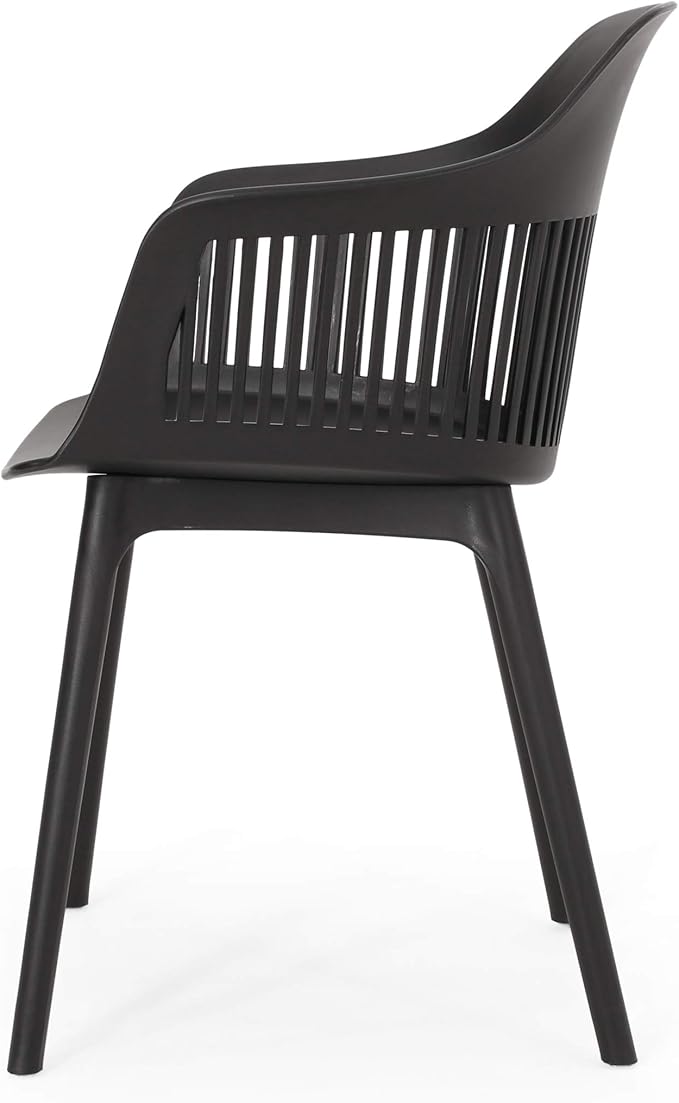 Christopher Knight Home Ladonna Outdoor Dining Chair (Set of 4), Black