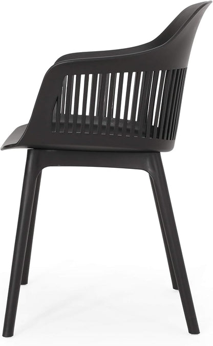 Christopher Knight Home Ladonna Outdoor Dining Chair (Set of 4), Black