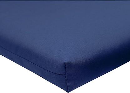 QILLOWAY Outdoor Indoor Chair Pads,Seat Cushions, Square Foam Dining Chair Patio Cushion Set of 4, All Weather, 17" Lx17 Wx3 D (Navy)