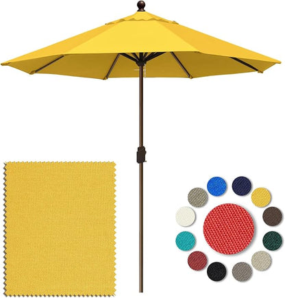Eurmax USA 10-Year-Non-Fading 10FT Outdoor Patio Market Umbrella,UPF50+ UV Resistant Sun Shade,Heavy Duty Commercial Grade,Crank Lift Design,Windproof Vented Top for Garden,Pool,Deck,Sunflower Yellow