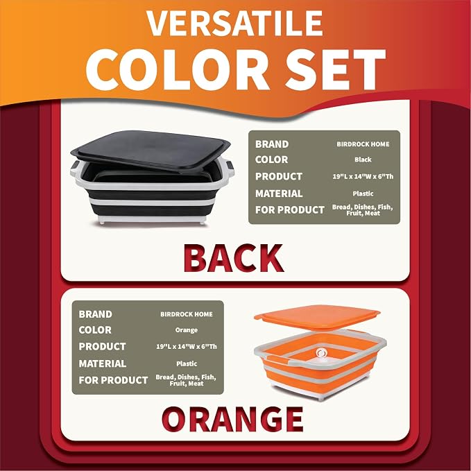 Collapsible BBQ Prep Tub with Cutting Board Lid (8L) - Extra Large Meat Marinating Container & Marinade Tray for Grilling, Smoker, Brisket - Portable Camping Food Prep Station (Gray)