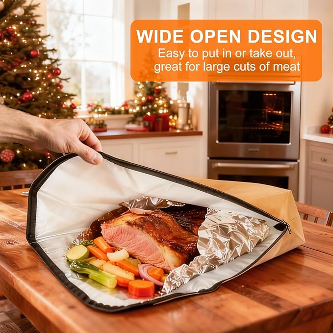 21" BBQ Blanket for Resting Meat, Insulated Smoker Meat Resting Bag for Brisket/Pork Shoulder/Turkey Juicy & Tender, with Accessories - Christmas Stocking Stuffers Anniversary Gifts for Men BBQ Lovers