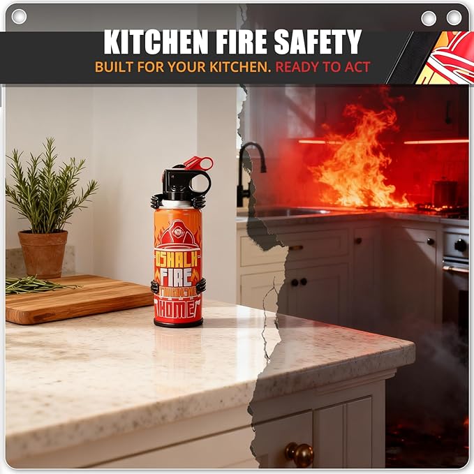 2PCS Mini Fire Extinguishers for Vehicle & Home & Kitchen- Small Portable Car Fire Extinguisher Kit with Brackets - Stay Safe Emergency Suppression for Motorcycle & RV & Kitchen