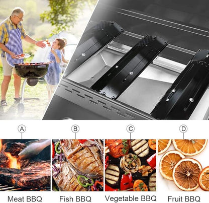 Outspark Universal Replacement Heavy Duty Adjustable Porcelain Steel Heat Plate Shield,Heat Tent,Flavorizer Bar,Burner Cover,Flame Tamer for Gas Grill, Extends from 11.75" up to 21" L (3-Pack)
