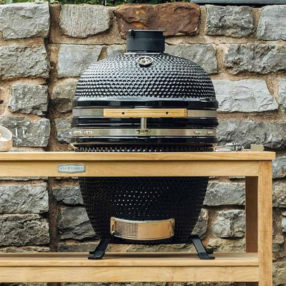 Ash & Ember 18" Kamado Grill Kit, 265 Sq In Cooking Space, Built-In Thermometer Airflow Vent, Heat Deflector, Charcoal Plate, Clip Tool, Protective Cover, Ash Drawer Ash Tool