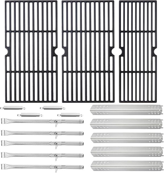 Charbrofire 463347518 463347519 Grill Replacement Parts for Charbroil Grill Grates Heat Plates 5 Burner 4633730139 463373319 463335517 463342119 G470-5200-W1 G470-0004-W1A G321-4C00-W1