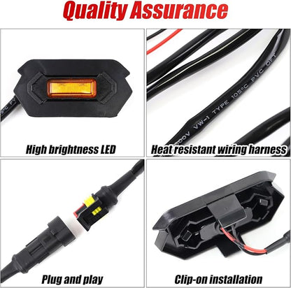 Upgraded 4 PCS Led Grill Lights Compatible with Ford Ranger T9 2022-2025 Fuse and Instruction Included-Yellow - Yellow Lens