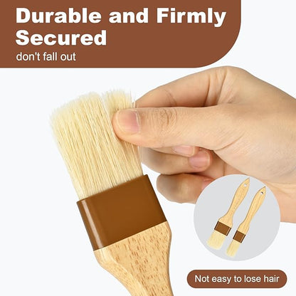 4 pcs Pastry Brush, Natural Bristle Basting Brush for Cooking and Baking, Premium BBQ Brushes for Butter, Oil, Egg, Sauce, Turkey, Marinade and Kitchen Food by SFIUYLB