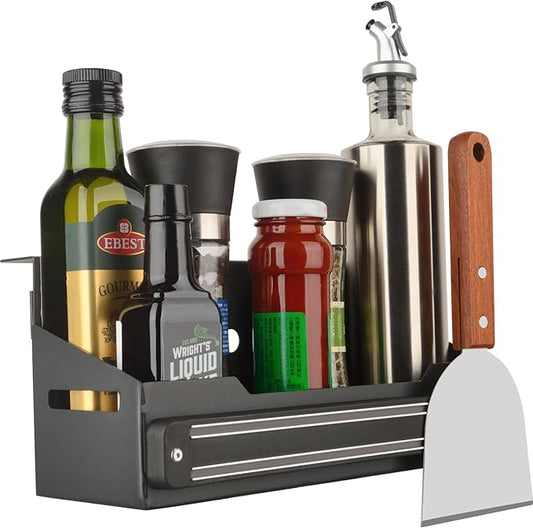 Strong Magnetic Grill Caddy for Blackstone, Heavy Duty Griddle Caddy with Tools Holder, Magnetic Space Saving Grill Accessories for Traeger Pit Boss Camp Chef Z Grills Royal Gourmet MSTER Cook