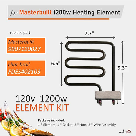 Masterbuilt Replacement Electric Smoker Heating Element for 40" Digital Electric Smokers, Part 9907090039