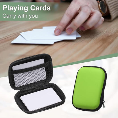 2Pcs Card Game Case, Soft Cloth Playing Waterproof Card Storage Travel Game Case Compatible for Outdoor Gaming Camping, Green