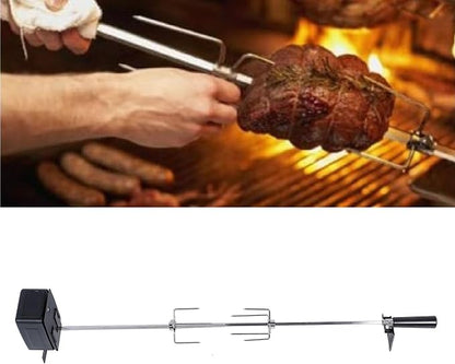 Universal Rotisserie Grill Kit, Rotisserie Kit with 304 Stainless Steel Spit Rods, and and Electric Power Source, Load Capacity 15kg food