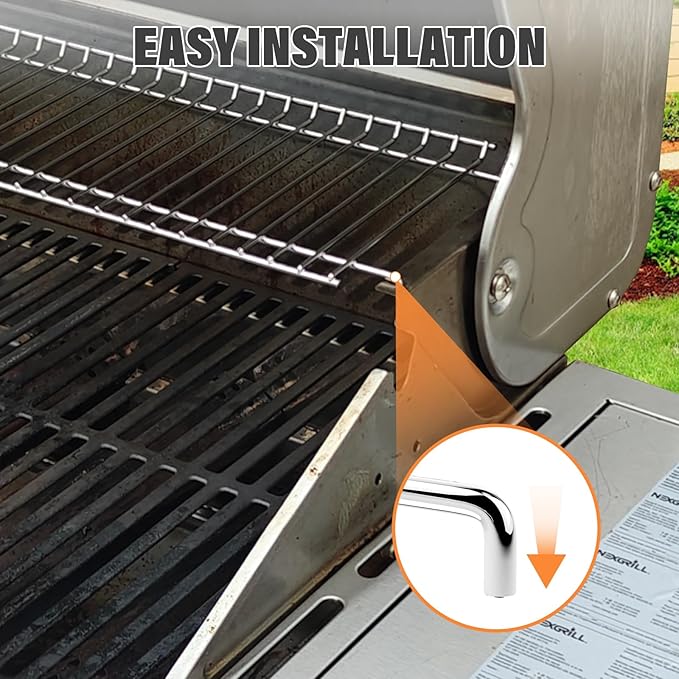 Utheer Warming Rack for Nexgrill 720-0896X & 720-0898 6 Burner Gas Grill, 32.4" x 7.2" Stainless Steel Upper Warming Rack Replacement for Nexgrill 6 Burner Grill