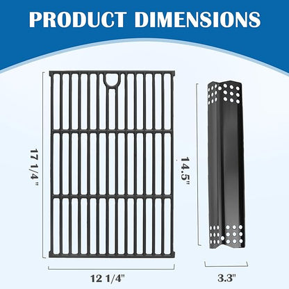 SafBbcue Grill Parts Kit for Nexgrill 720-0925P 720-0925 Replacement Parts 4 Burner, Grill Grates for Nexgrill 4 Burner 720-0925 Cast Iron, Porcelain Steel Grill Heat Plates for Nexgrill 720-0925P
