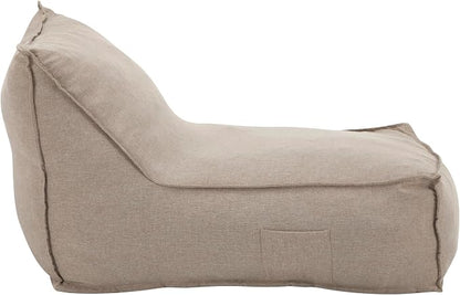 Merax Outdoor Bean Bag Chairs, 48" L Lounger Chair for Adults Bean Bag Couch Sofa with Foam Filled for Patio Pool Balcony & Desk, Water-Repellence Fabric Outside Beanbag Chair, Beige