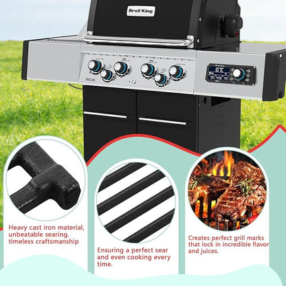 Grill Parts for Broil King 9221-64 9215-54 9221-54 9221-67 9235-24, Baron 320 340 420 440 Regal 490 Parts, for Broil King Baron Replacement Grill Grates & Stainless Steel Heat Plates/ Burner Tubes