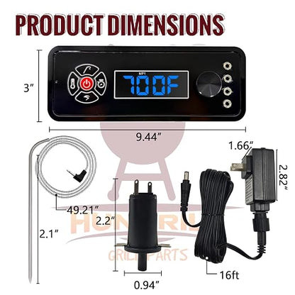 Replacement Non-WiFi Controller Combo Set for Masterbuilt Gravity Series 560/800/1050 Digital Charcoal Grill + Smoker – Full Kit Includes Control Panel, 4 Meat Probes, 3 Door Switches & Power Adapter