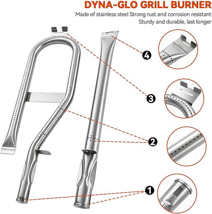 Grill Heat Plate Replacement Parts for Dyna-Glo 5 Burner DGH474CRP DGH485CRP DGH483CRP, Heat Plates for Dyna-Glo 4 Burner DGH450CRP Grills, Black Porcelain Steel Heat Plate, 5 Pack