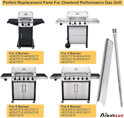 Grill Parts for Charbroil Performance 4 Burner 463377319 463347418 463342118 463347017 463377017 463342119 G470-5200-W1 Burner,G470-0004-W1 Heat Plates Igniter for Char Broil Grill Replacement Parts