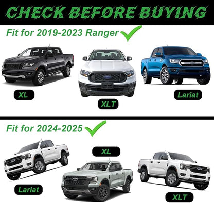 4PCS Front Grille Lights for Ford Ranger 2019-2026 White Light | Bright Bumper Grill Light Bar LED Running Lamps Fit for XL XLT Lariat Car Accessories