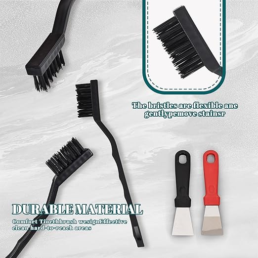 30 PCS Mini Nylon Brush Set，Masonry Brush Wire Bristle for Cleaning Welding Slag and Rust，Curved Handle Brush (Nylon, 30)