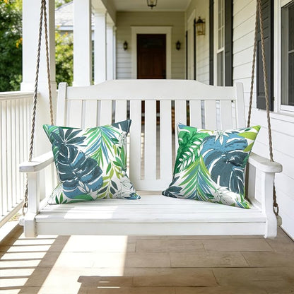 LVTXIII Outdoor Pillow Covers 20x20 Inch, 2 Pack Large Square Throw Pillow Cases, Fade-Resistant Cushion Covers for Patio Furniture Sofa, Garden Porch, Islamorada Blue Green