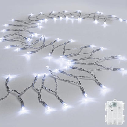 cshare String Lights Outdoor Waterproof 9.8ft 30 LED, Cool White Fairy Lights Battery Operated with Timer Clear Wire for Indoor & Outdoor Decorations Garland Party Garden