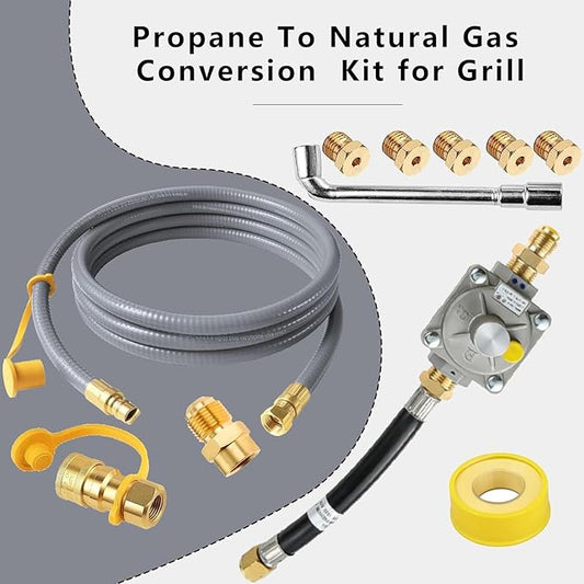 MIV 18ft Upgraded Propane to Natural Gas Conversion Kit for Weber Genesis, Genesis II, Spirit, Spirit II Grills, Natural Gas Hose with Regulator for Genesis, Genesis II, Spirit ，Spirit II Grills